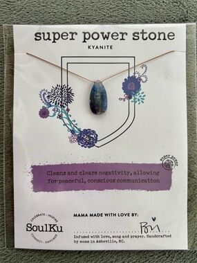 SoulKu Kyanite Healing Necklace for Peaceful Communication